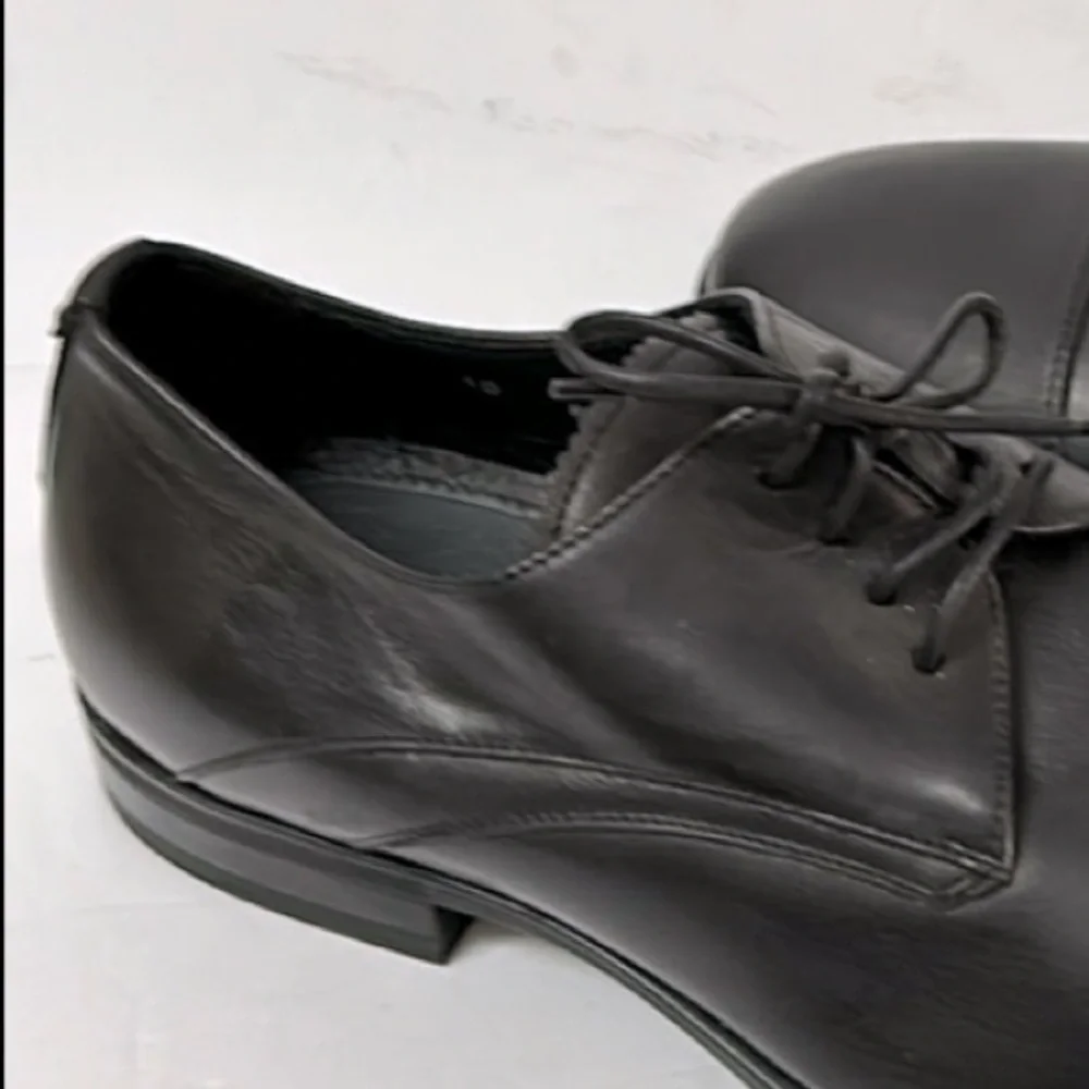 Aquatalia Men’s ABE‎ Black Leather Lace Up dress shoes size 10 made in Italy
